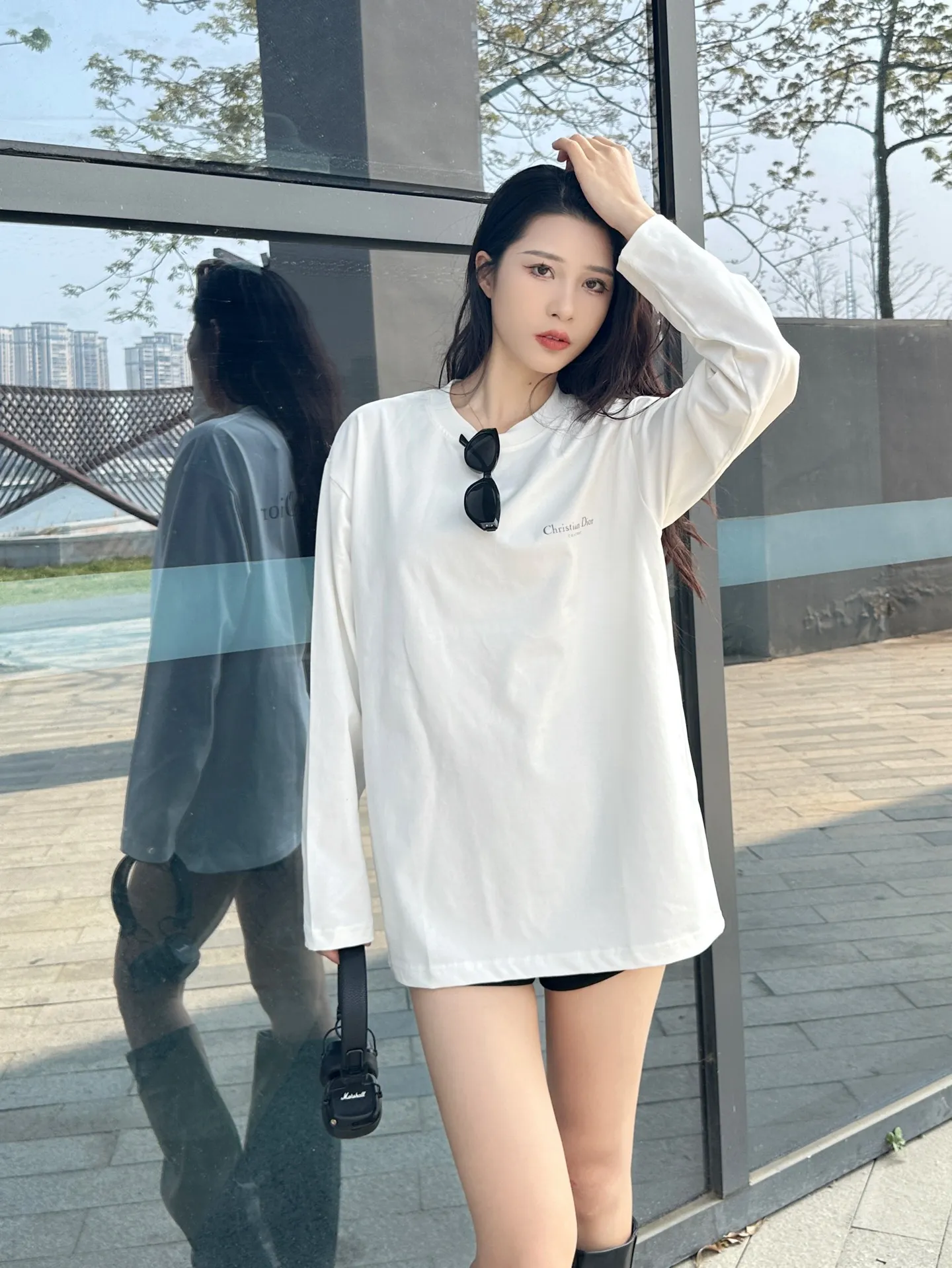 Dior/Dior Classic front and back printed letter long sleeves