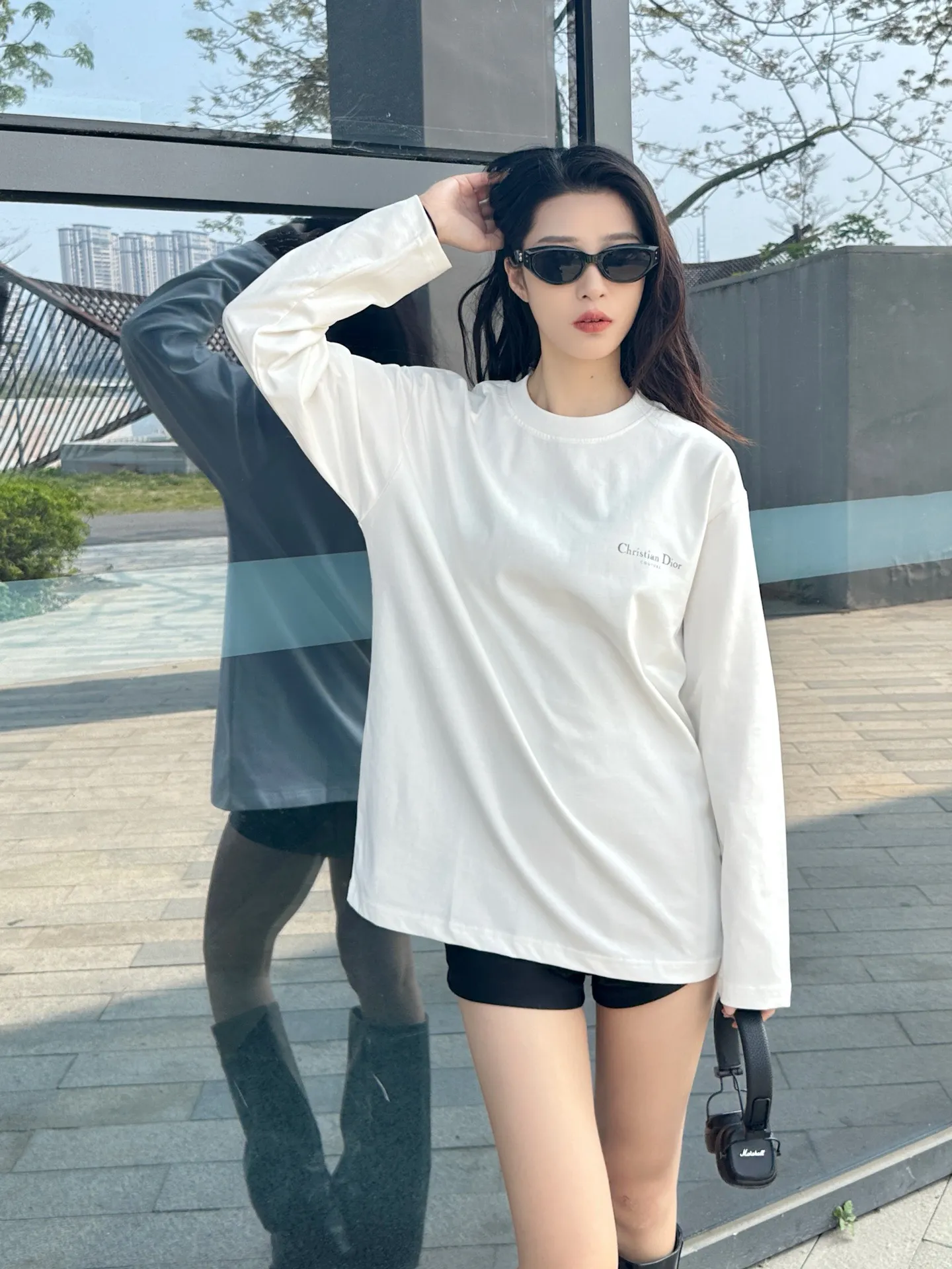 Dior/Dior Classic front and back printed letter long sleeves