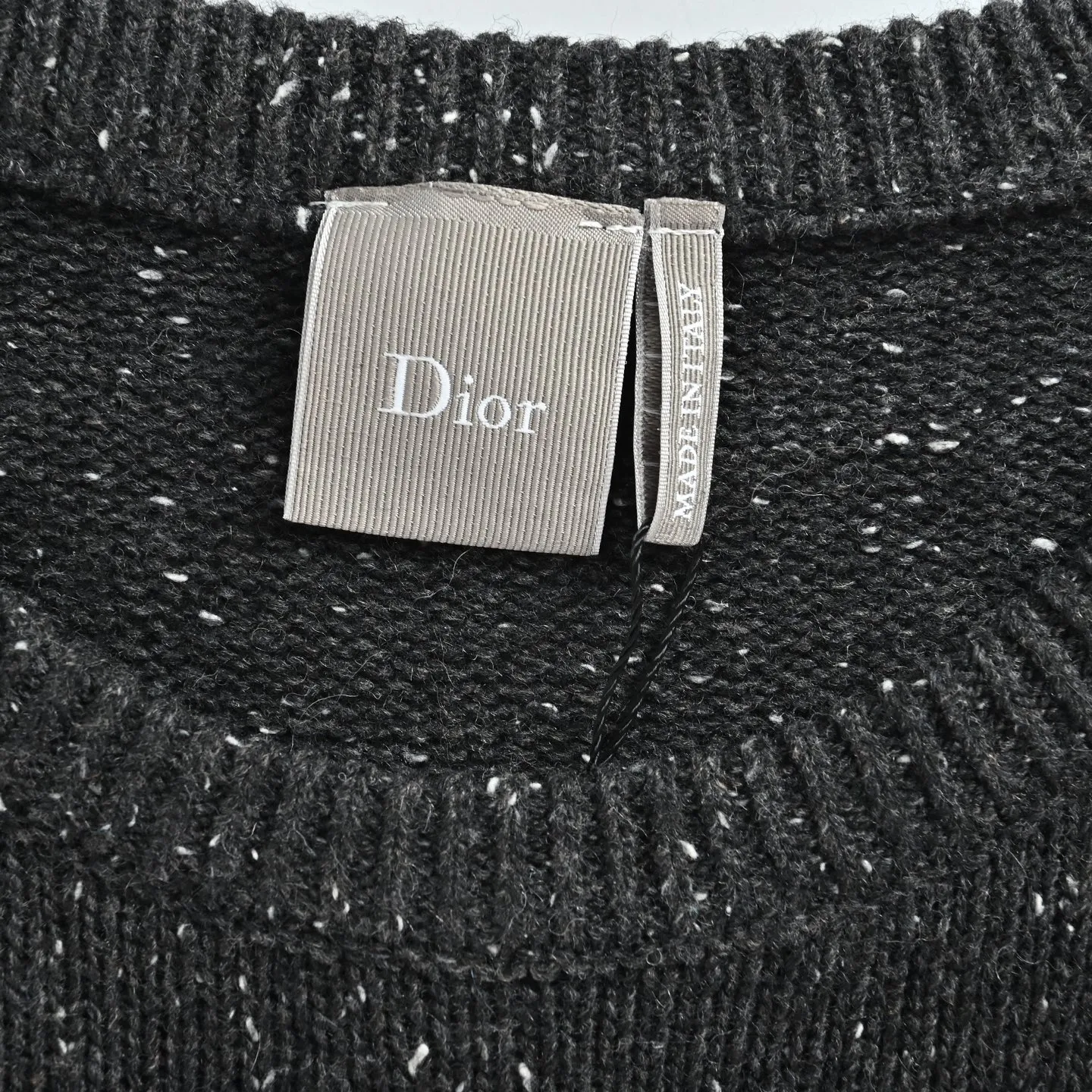 Dior/Dior Letter embroidered mottled crewneck sweater