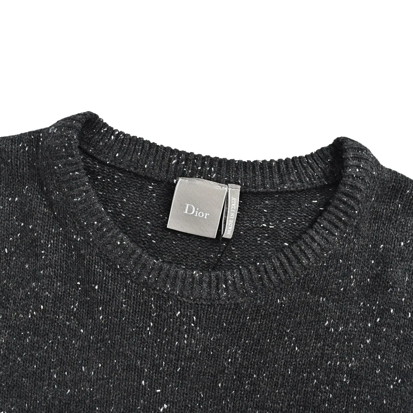 Dior/Dior Letter embroidered mottled crewneck sweater