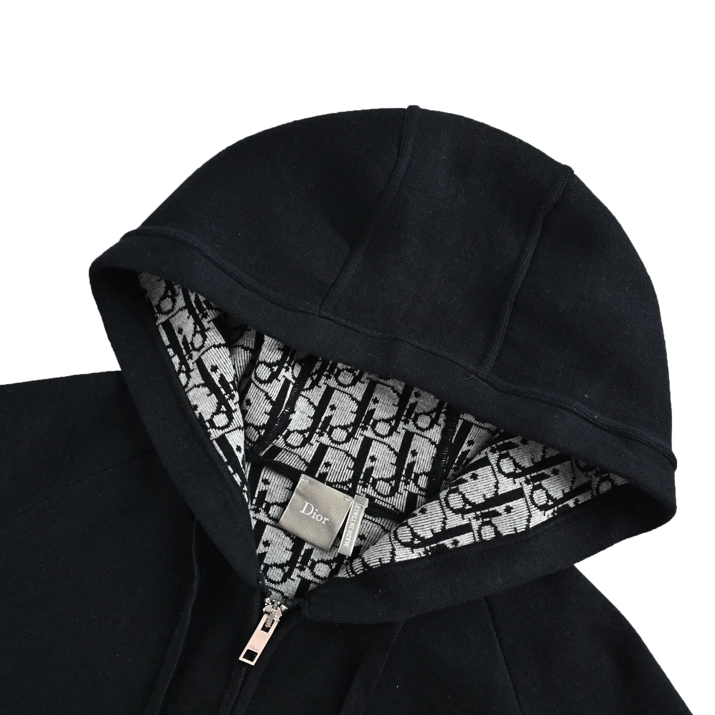 Dior/Dior 26Fw small logo embroidered zipper hooded knitted jacket
