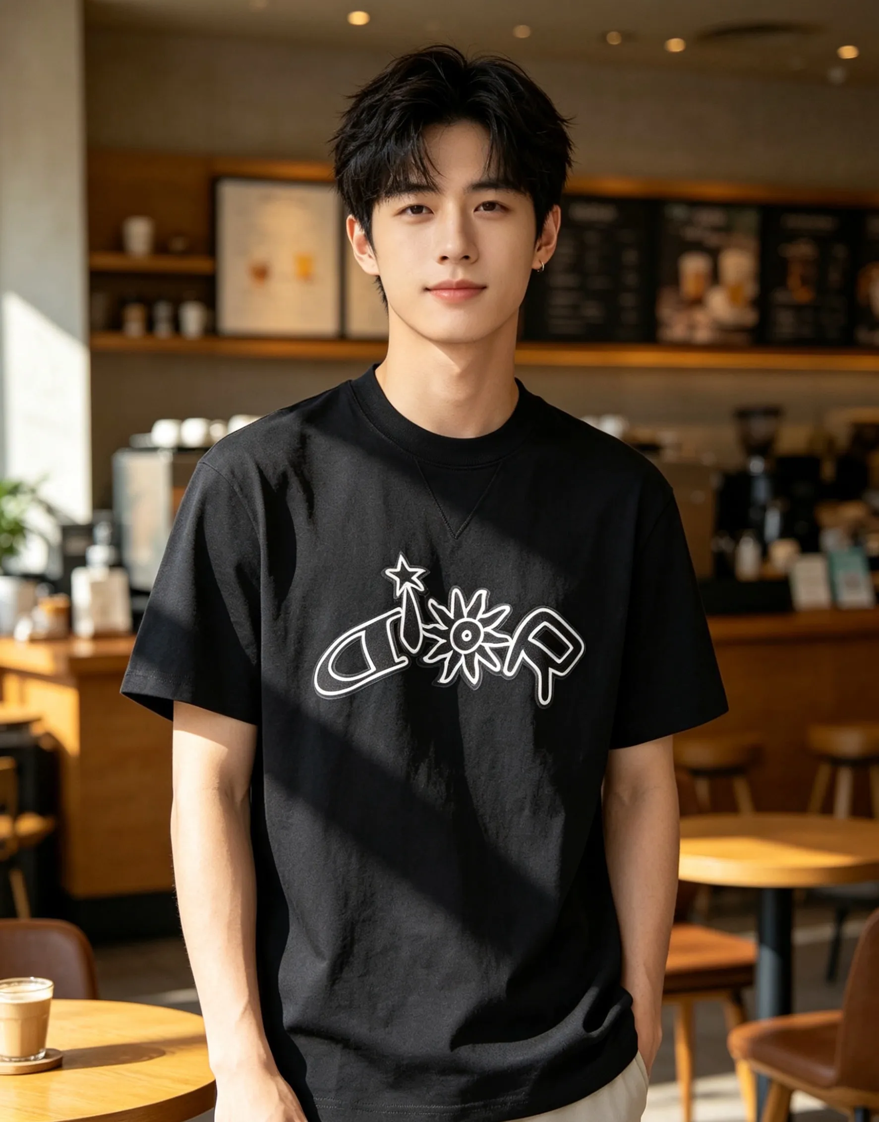 Dior/Dior starburst sunflower limited embroidery short sleeves