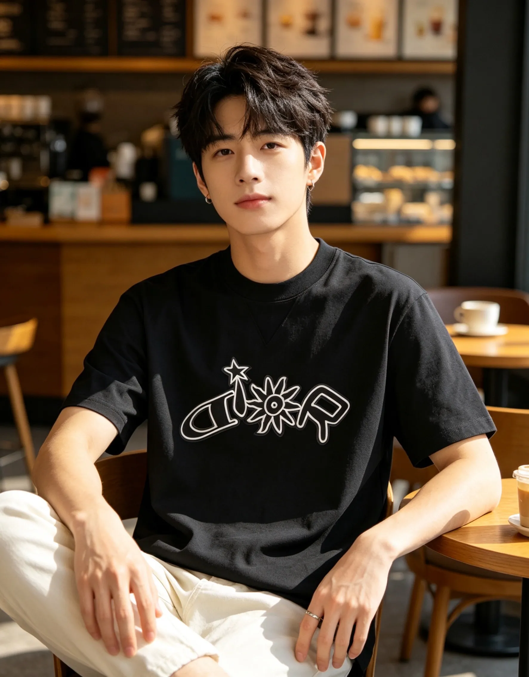 Dior/Dior starburst sunflower limited embroidery short sleeves