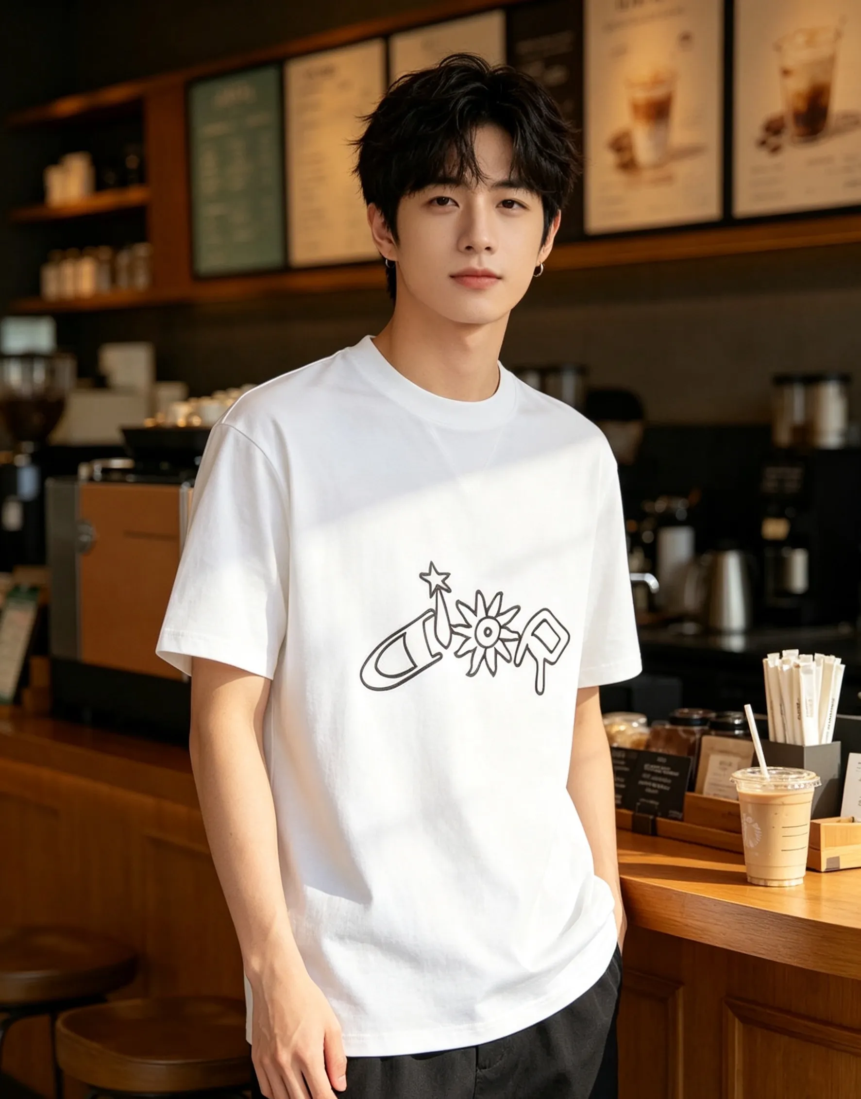 Dior/Dior starburst sunflower limited embroidery short sleeves