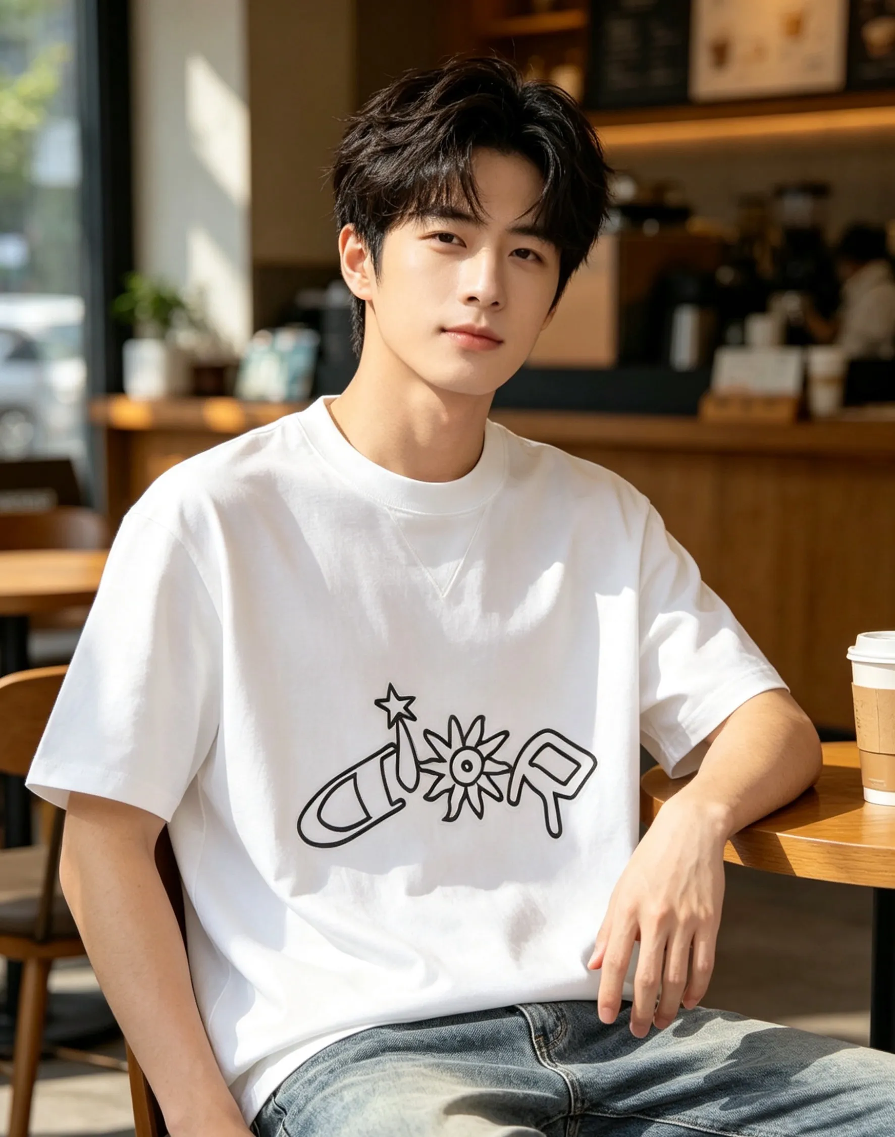 Dior/Dior starburst sunflower limited embroidery short sleeves