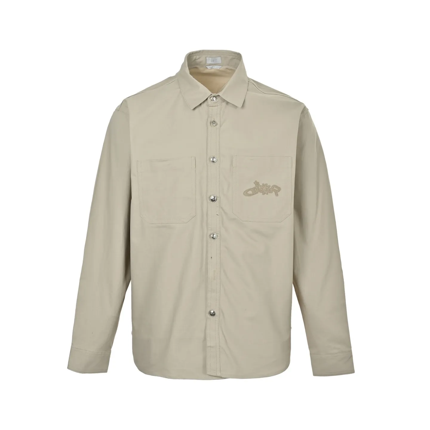 Dior/Dior 25Fw Embroidered Logo Canvas Shirt Coat