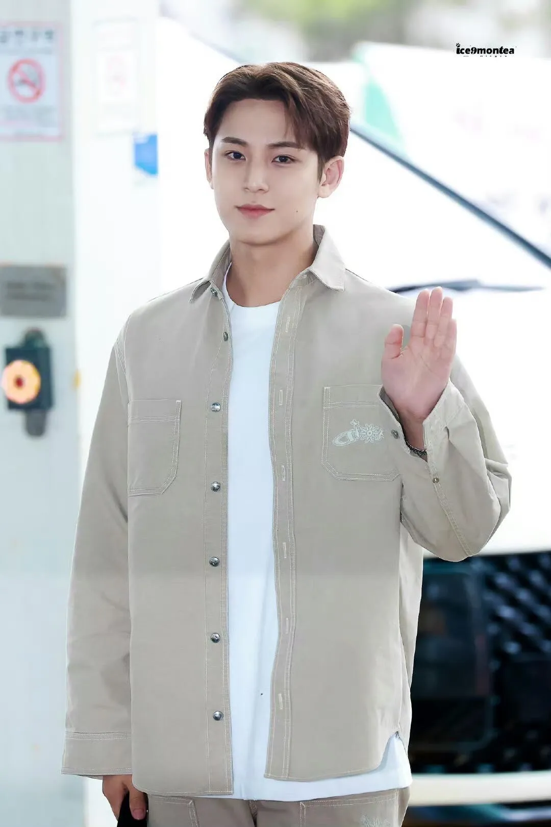 Dior/Dior 25Fw Embroidered Logo Canvas Shirt Coat