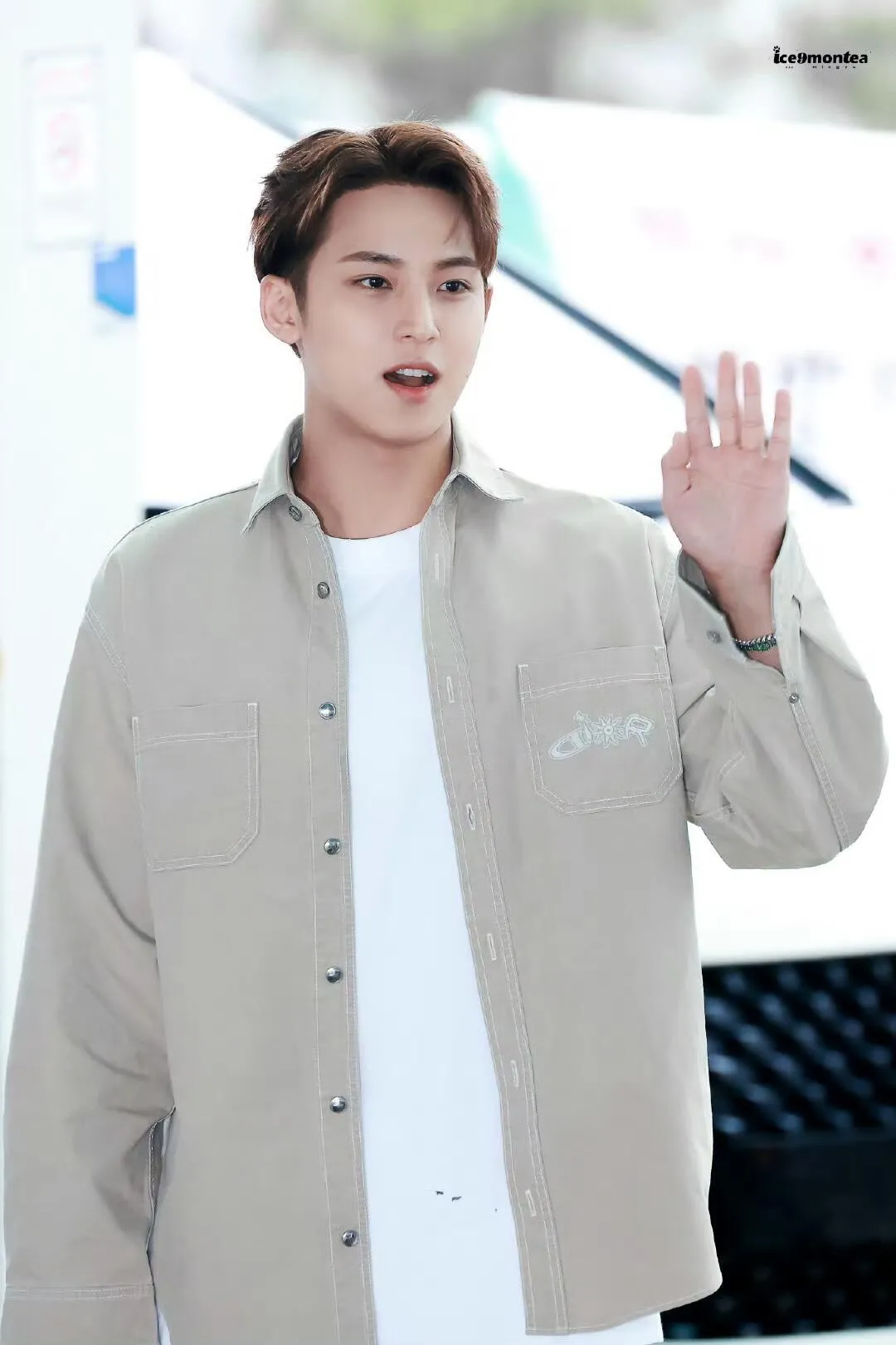 Dior/Dior 25Fw Embroidered Logo Canvas Shirt Coat