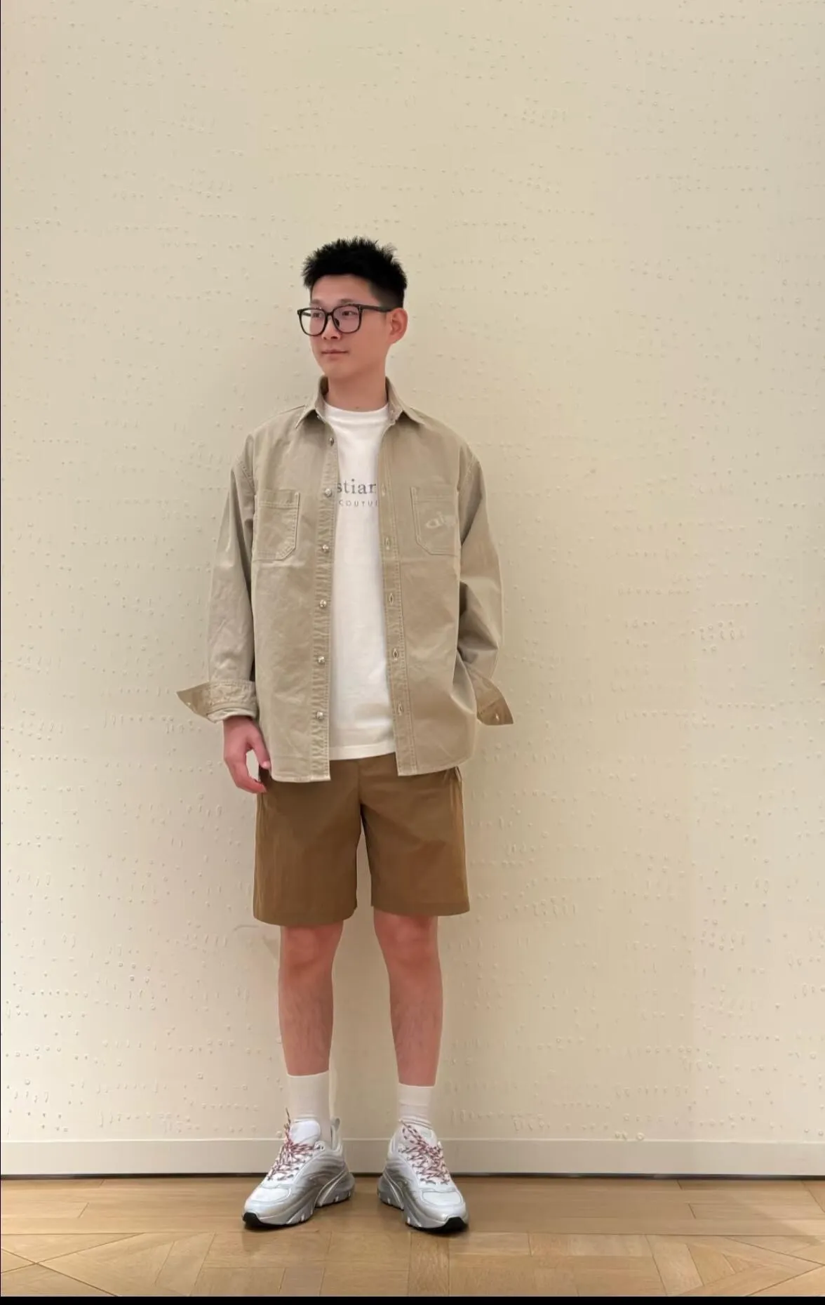Dior/Dior 25Fw Embroidered Logo Canvas Shirt Coat