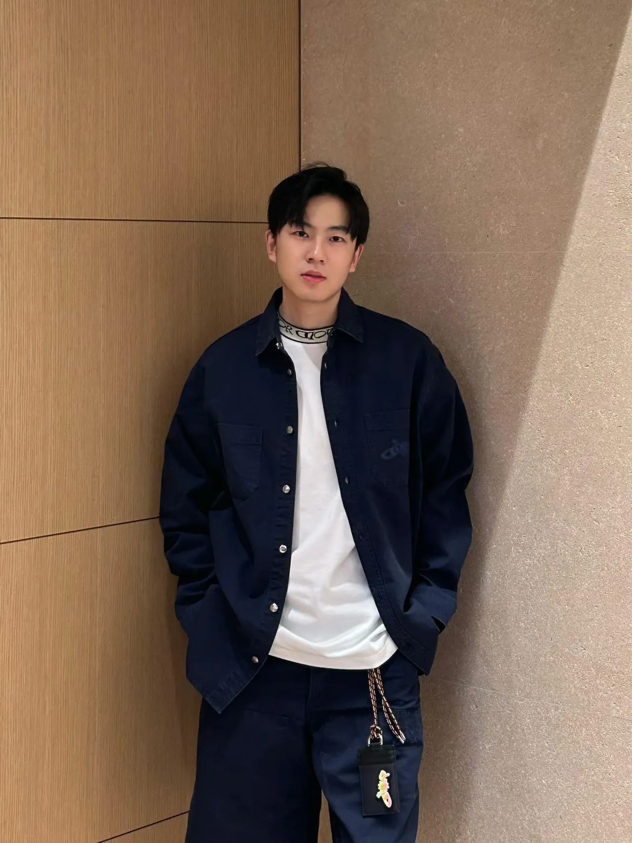 Dior/Dior 25Fw Embroidered Logo Canvas Shirt Coat