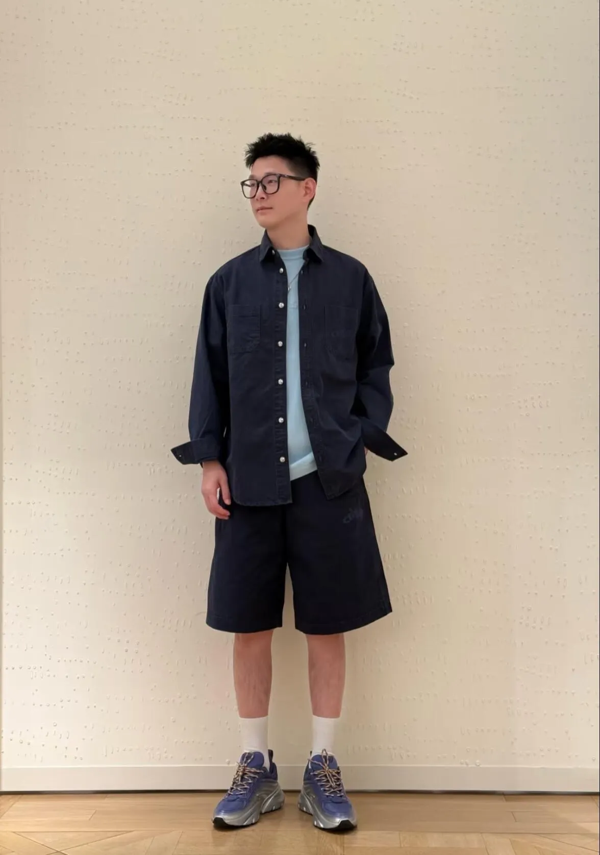 Dior/Dior 25Fw Embroidered Logo Canvas Shirt Coat