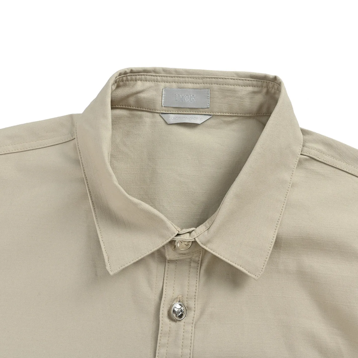 Dior/Dior 25Fw Embroidered Logo Canvas Shirt Coat