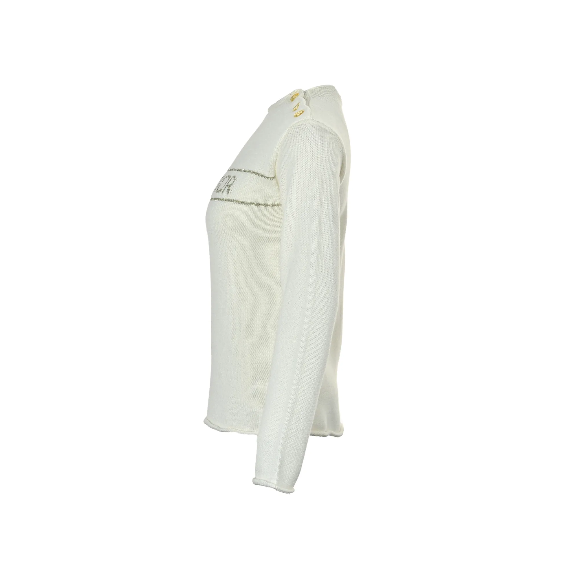 Dior/Dior Bee Embroidered Letter Jacquard Shoulder Buckle Sweater