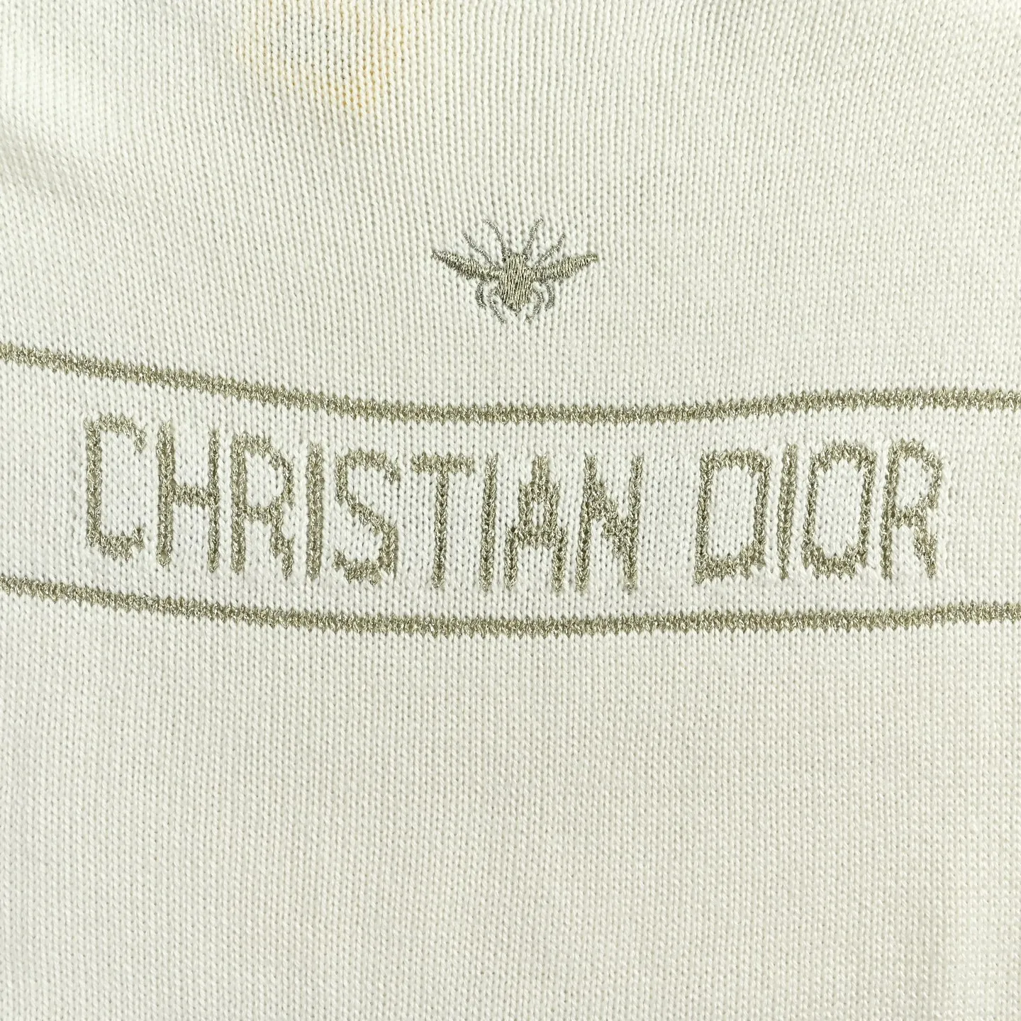 Dior/Dior Bee Embroidered Letter Jacquard Shoulder Buckle Sweater