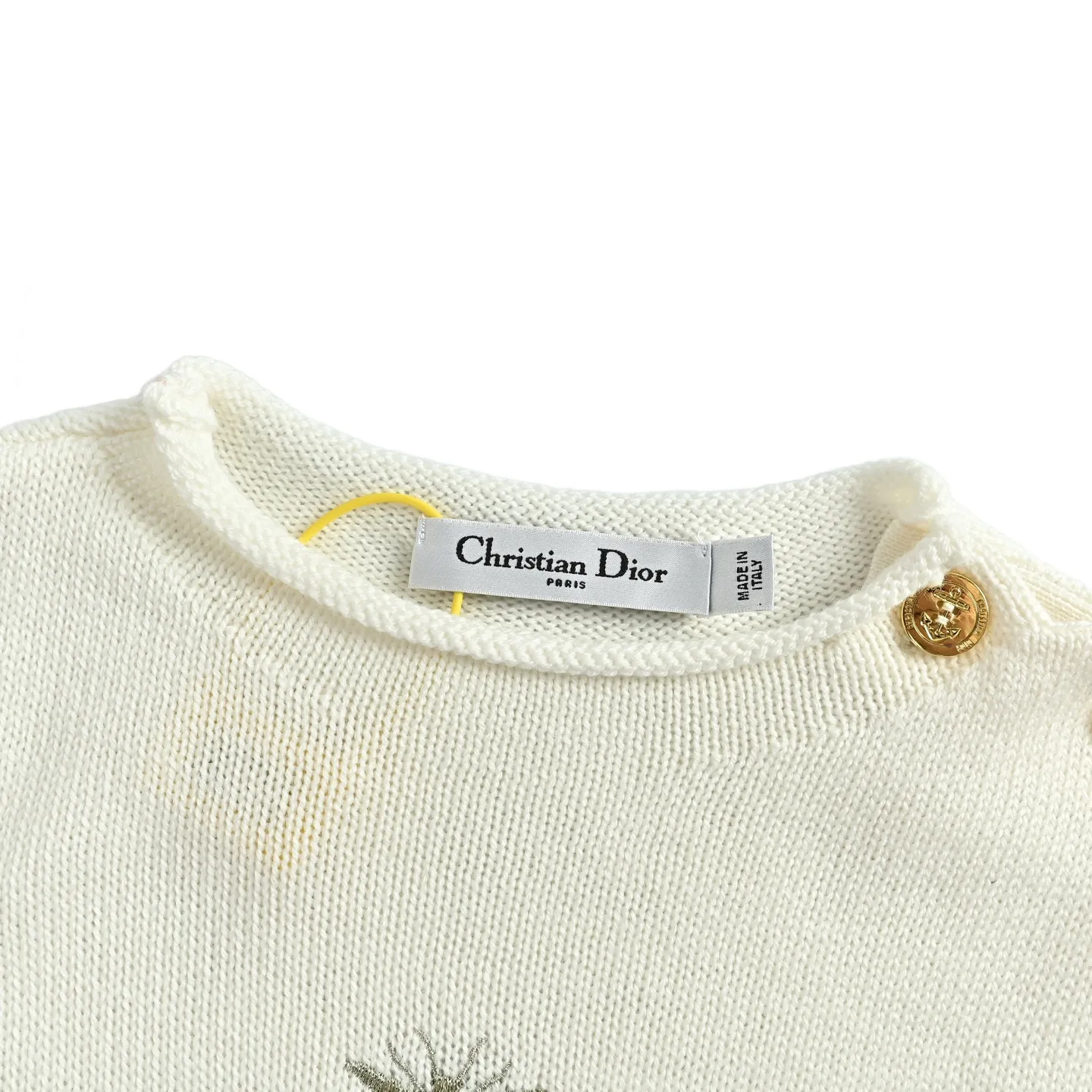 Dior/Dior Bee Embroidered Letter Jacquard Shoulder Buckle Sweater