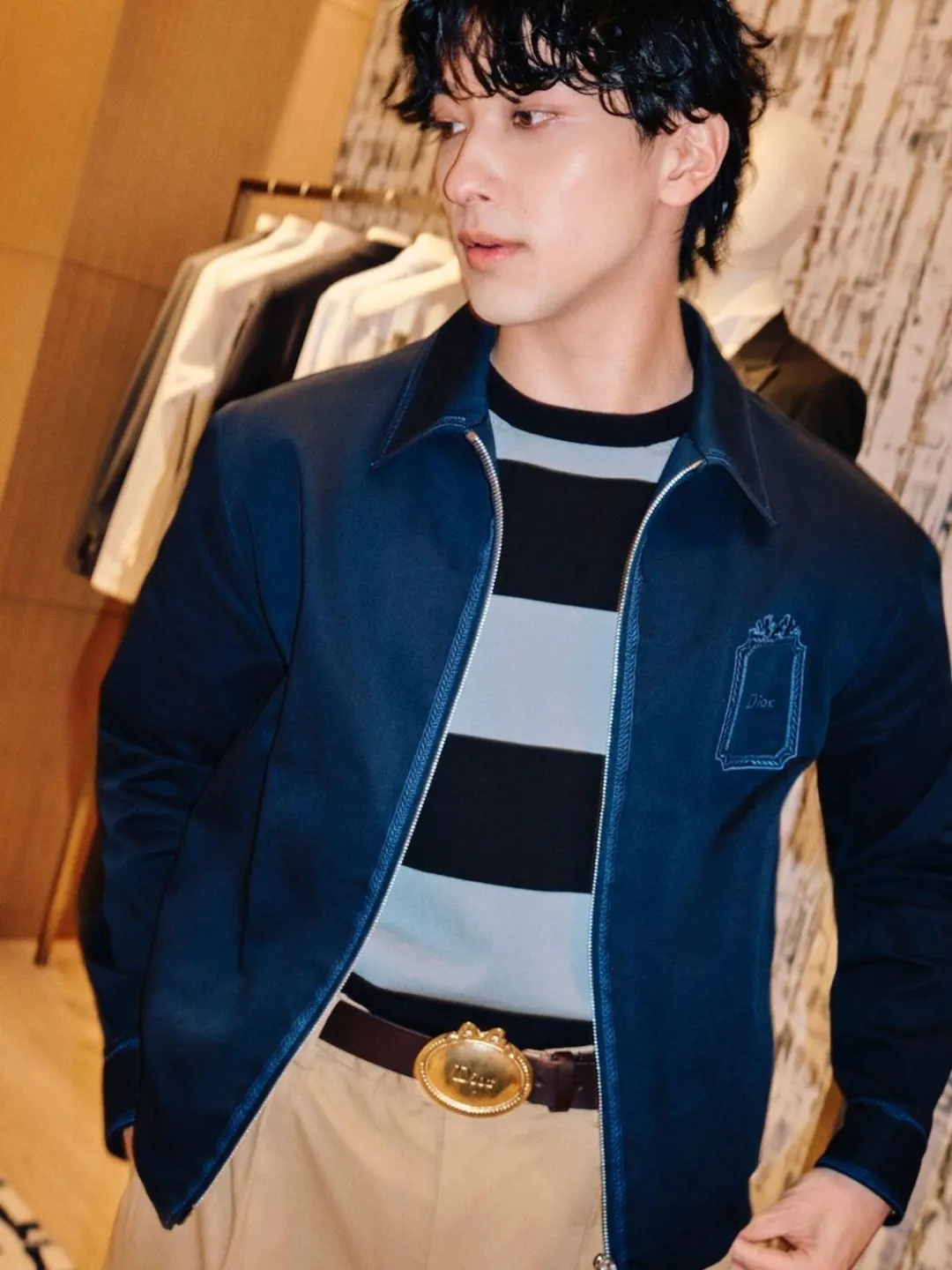 Dior/Dior gabardine square logo embroidered jacket jacket