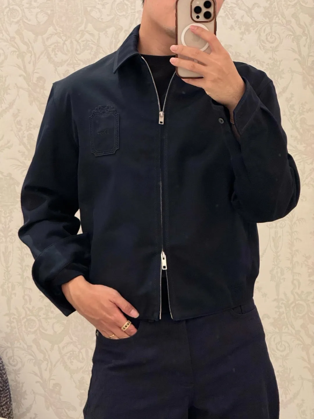 Dior/Dior gabardine square logo embroidered jacket jacket
