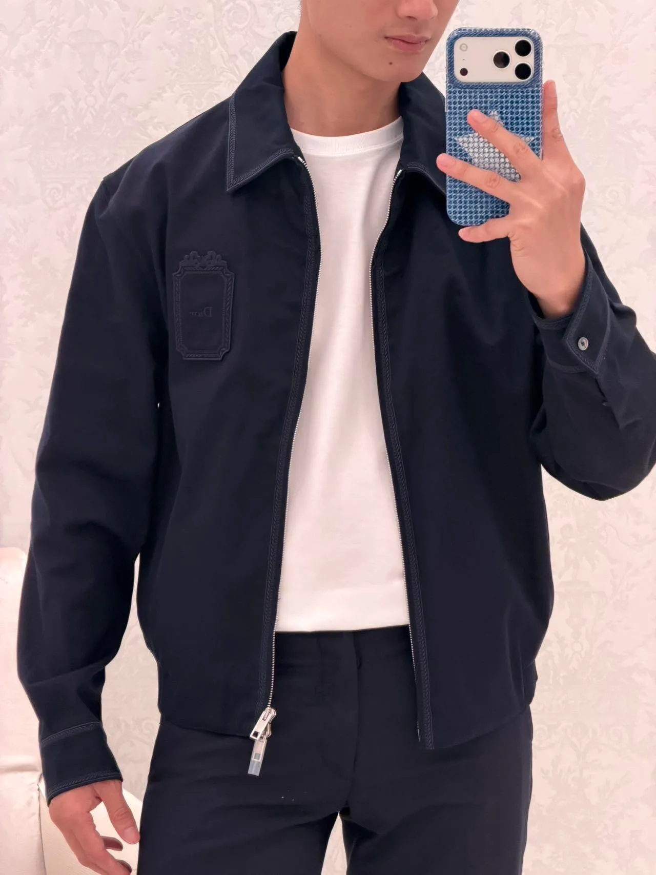 Dior/Dior gabardine square logo embroidered jacket jacket