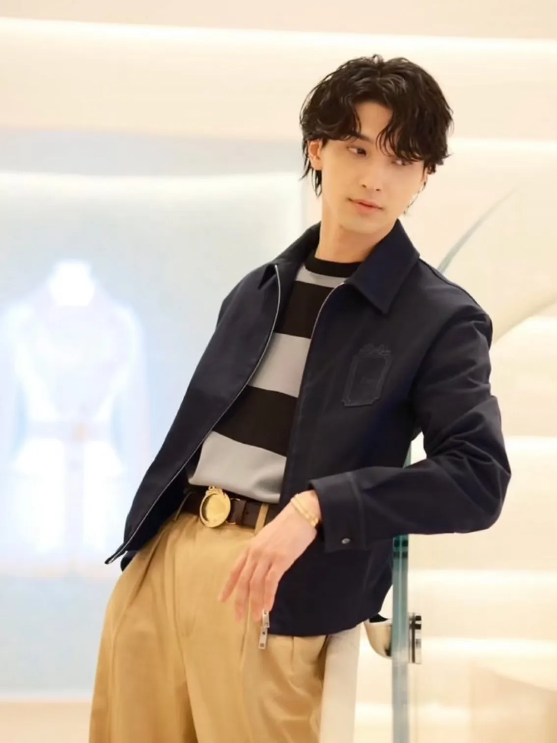 Dior/Dior gabardine square logo embroidered jacket jacket