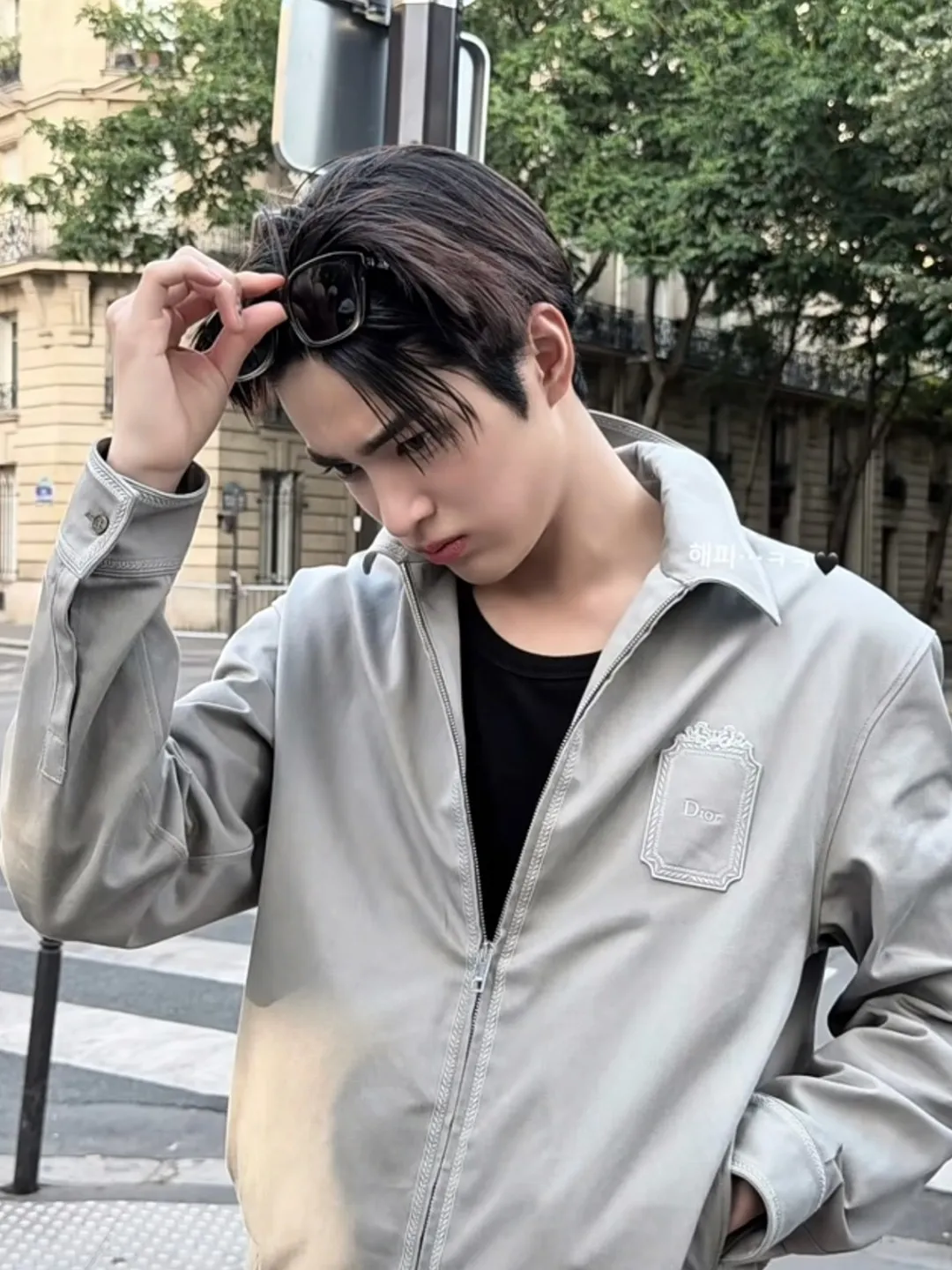 Dior/Dior gabardine square logo embroidered jacket jacket