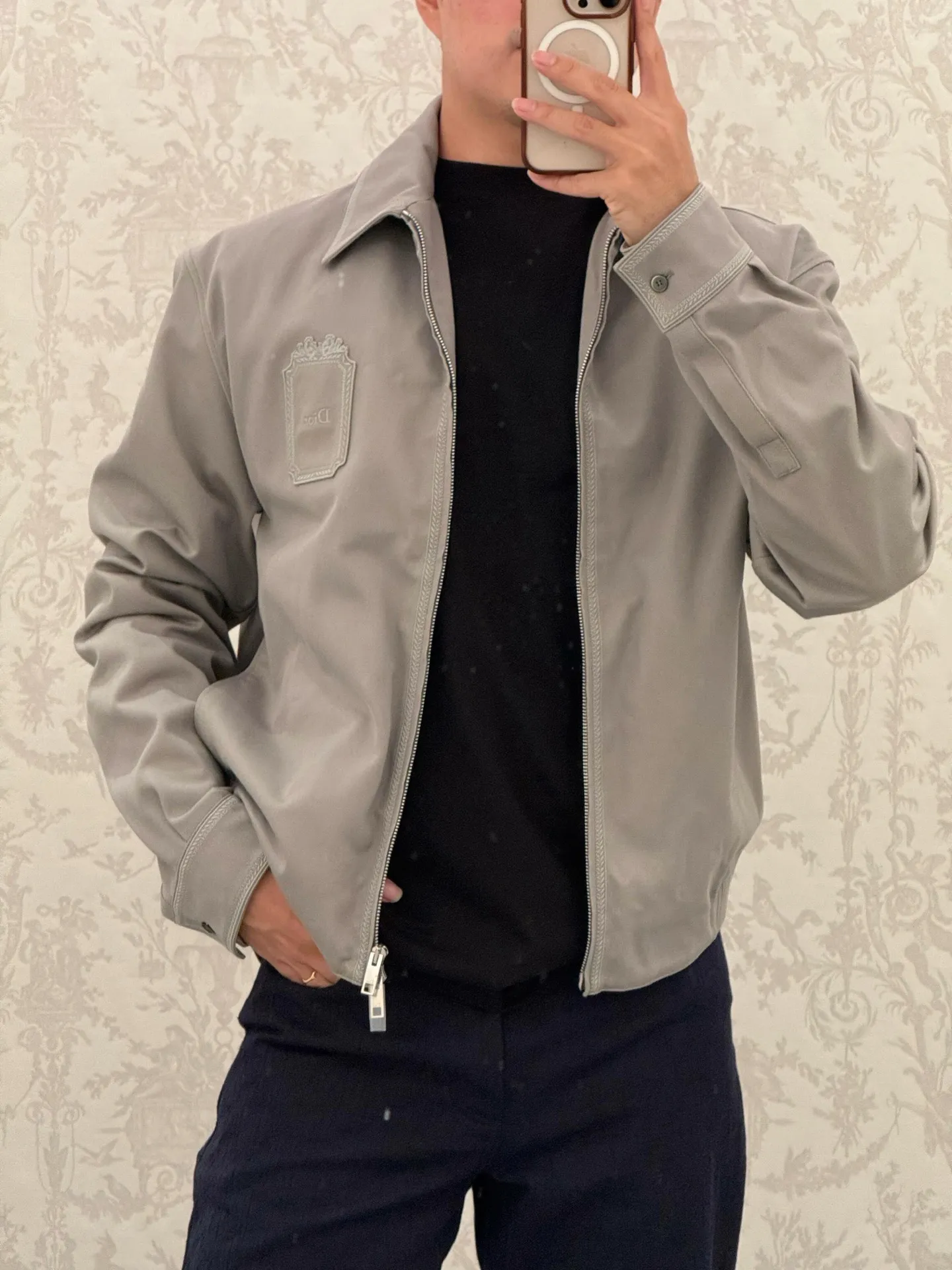Dior/Dior gabardine square logo embroidered jacket jacket