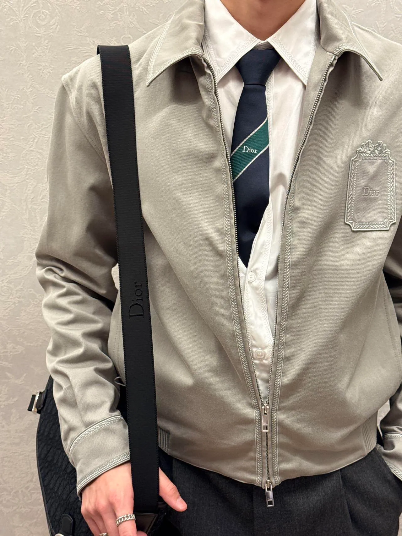 Dior/Dior gabardine square logo embroidered jacket jacket