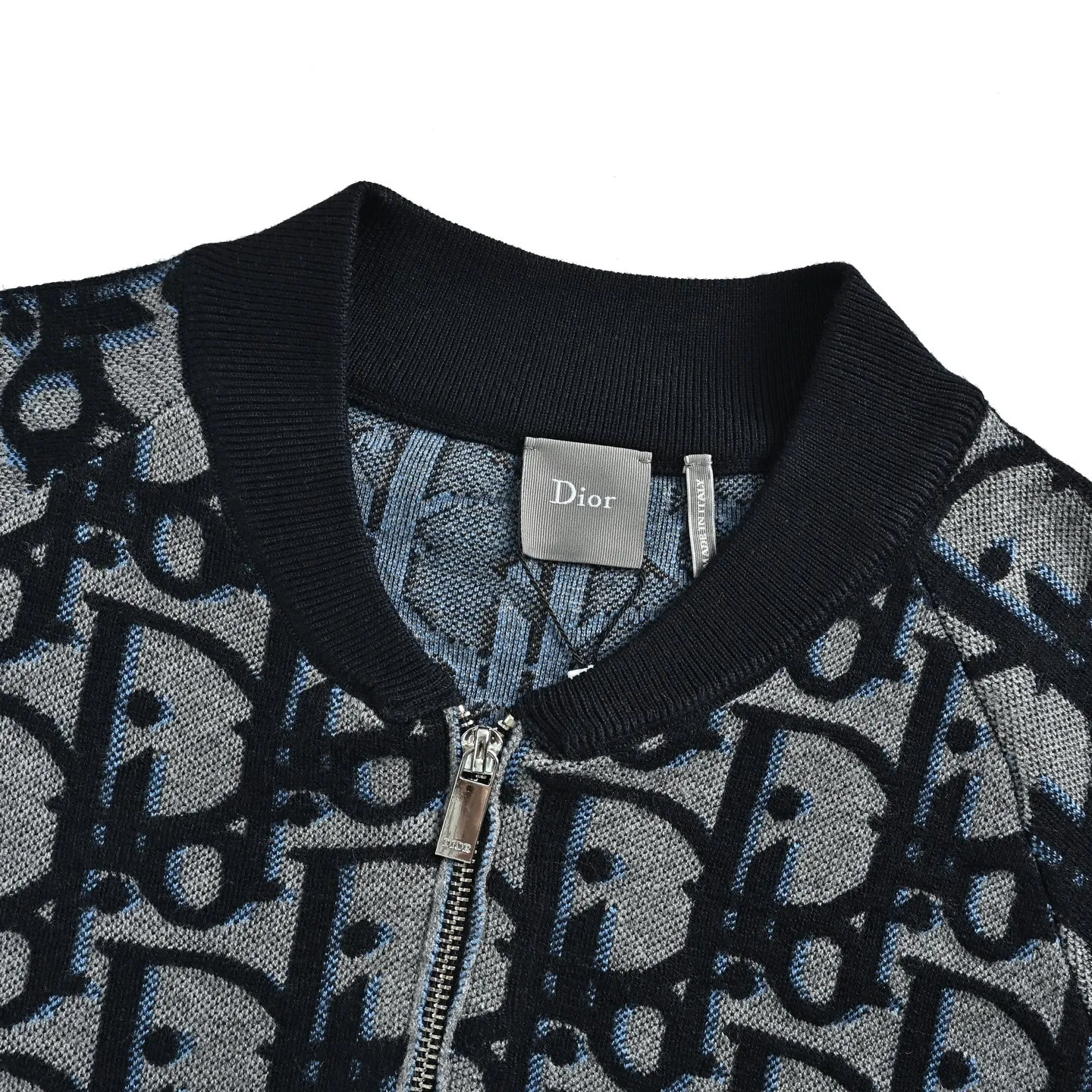 Dior/Dior Large Floral Jacquard Zip Knit Cardigan Jacket