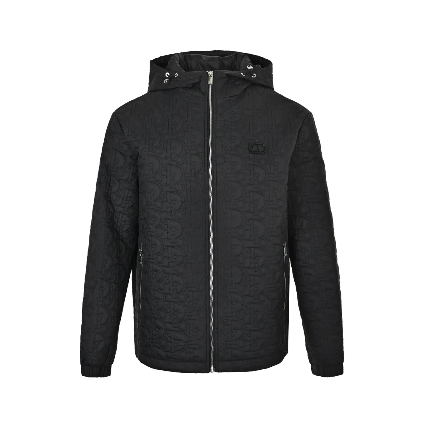 Dior/Dior embossed quilted embossed chest CD hooded zipper jacket