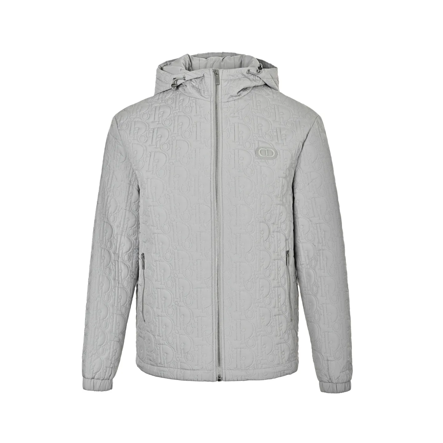 Dior/Dior embossed quilted embossed chest CD hooded zipper jacket