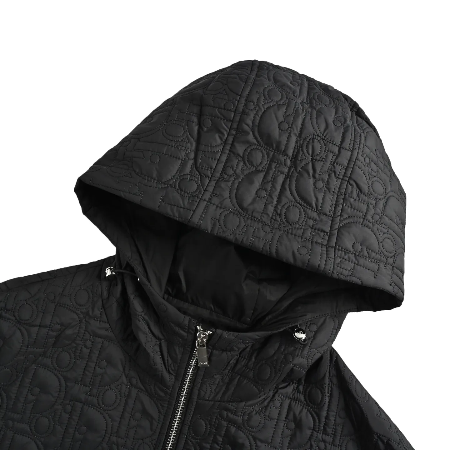 Dior/Dior embossed quilted embossed chest CD hooded zipper jacket