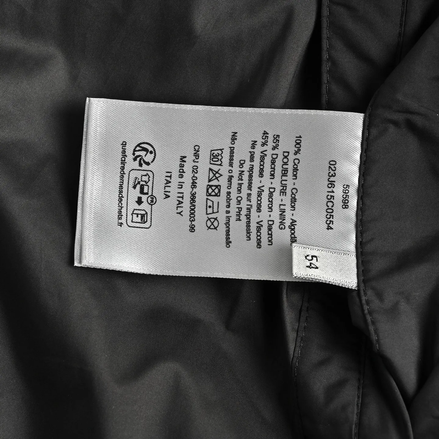 Dior/Dior embossed quilted embossed chest CD hooded zipper jacket