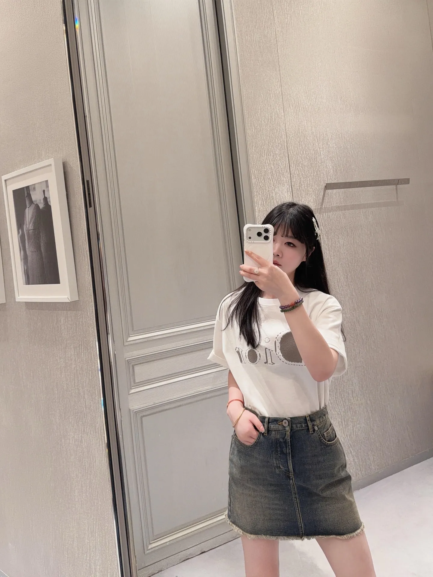 Dior/Dior 26ss tatami letter logo embroidered short sleeves