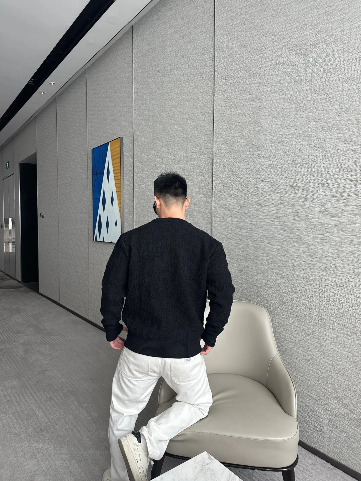 Dior/Dior 25Fw Presbyopic jacquard crewneck sweater