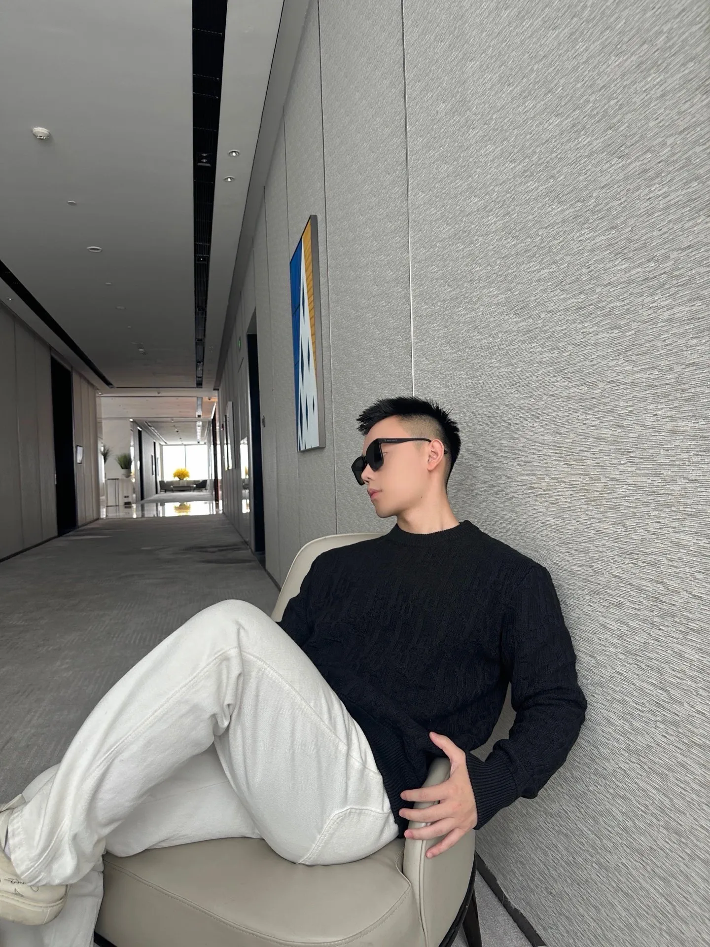 Dior/Dior 25Fw Presbyopic jacquard crewneck sweater