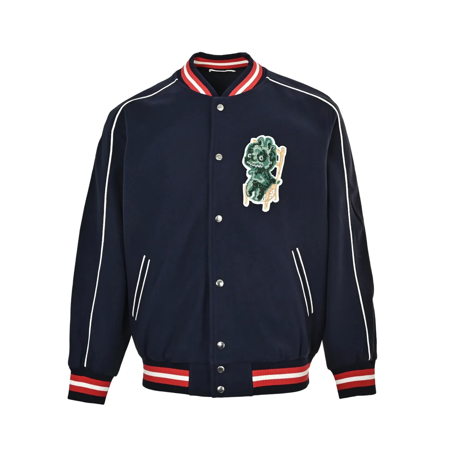Dior/Dior Dinosaur Letter Embroidered Baseball Jacket Jacket
