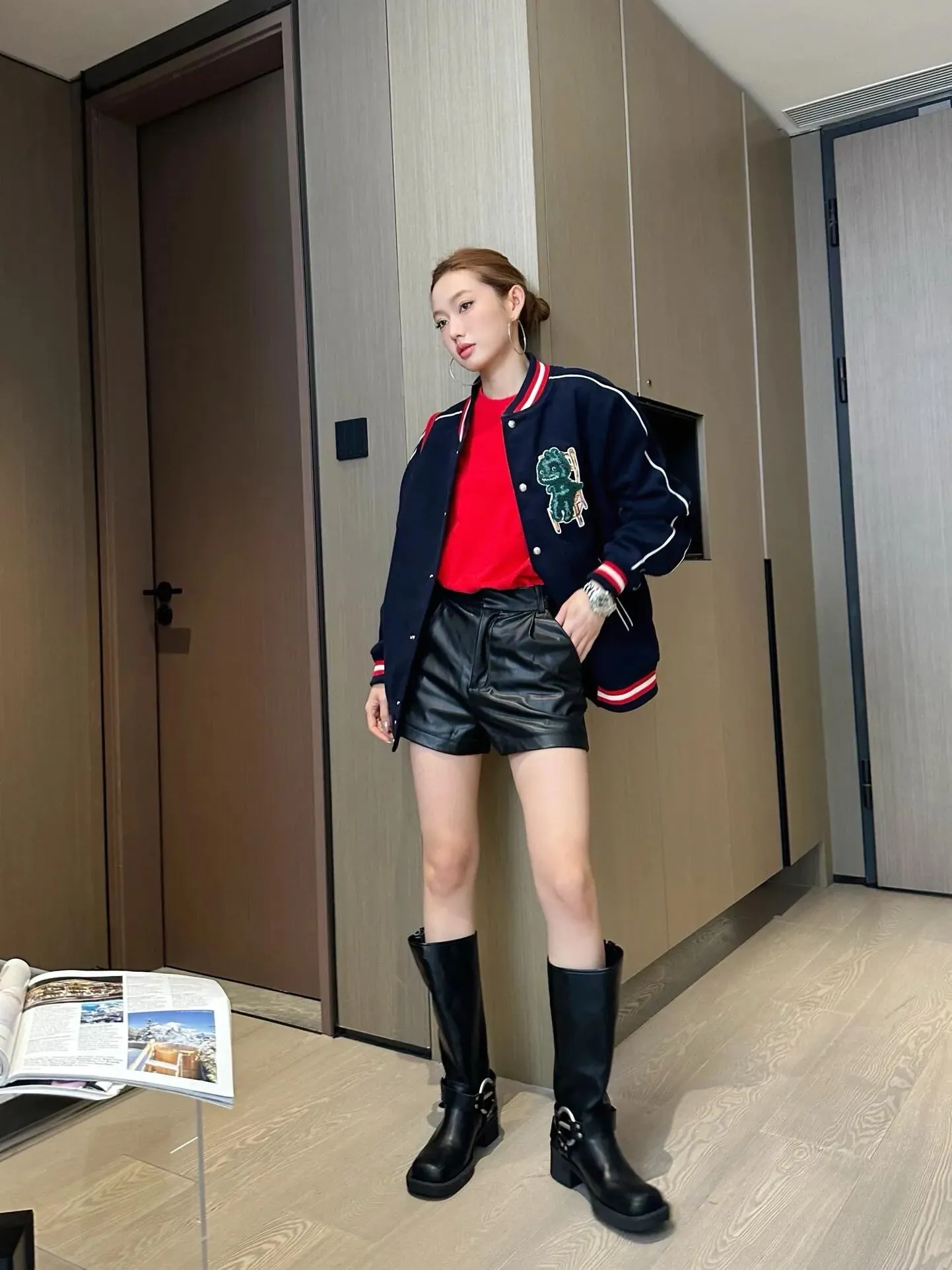 Dior/Dior Dinosaur Letter Embroidered Baseball Jacket Jacket
