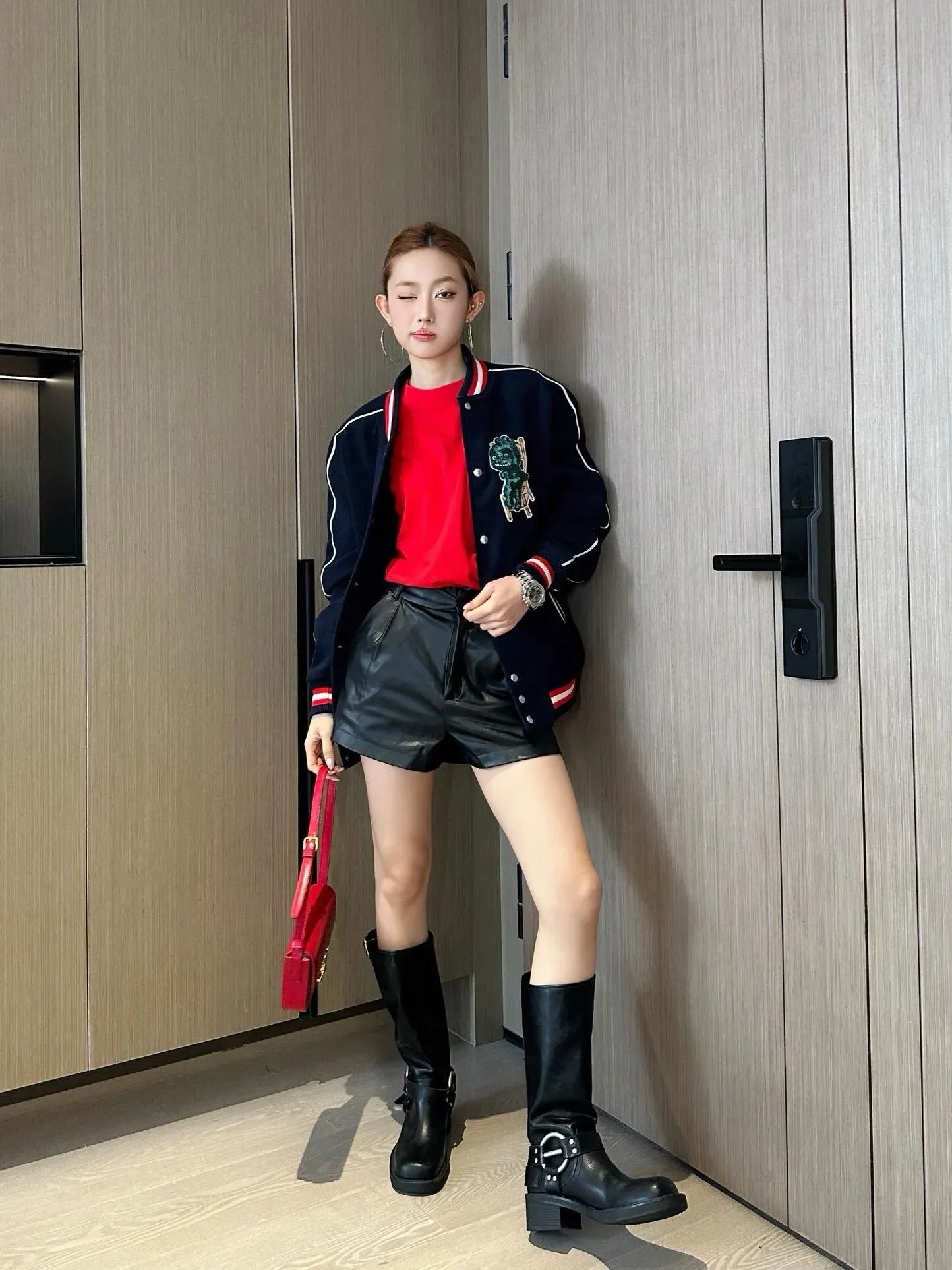 Dior/Dior Dinosaur Letter Embroidered Baseball Jacket Jacket
