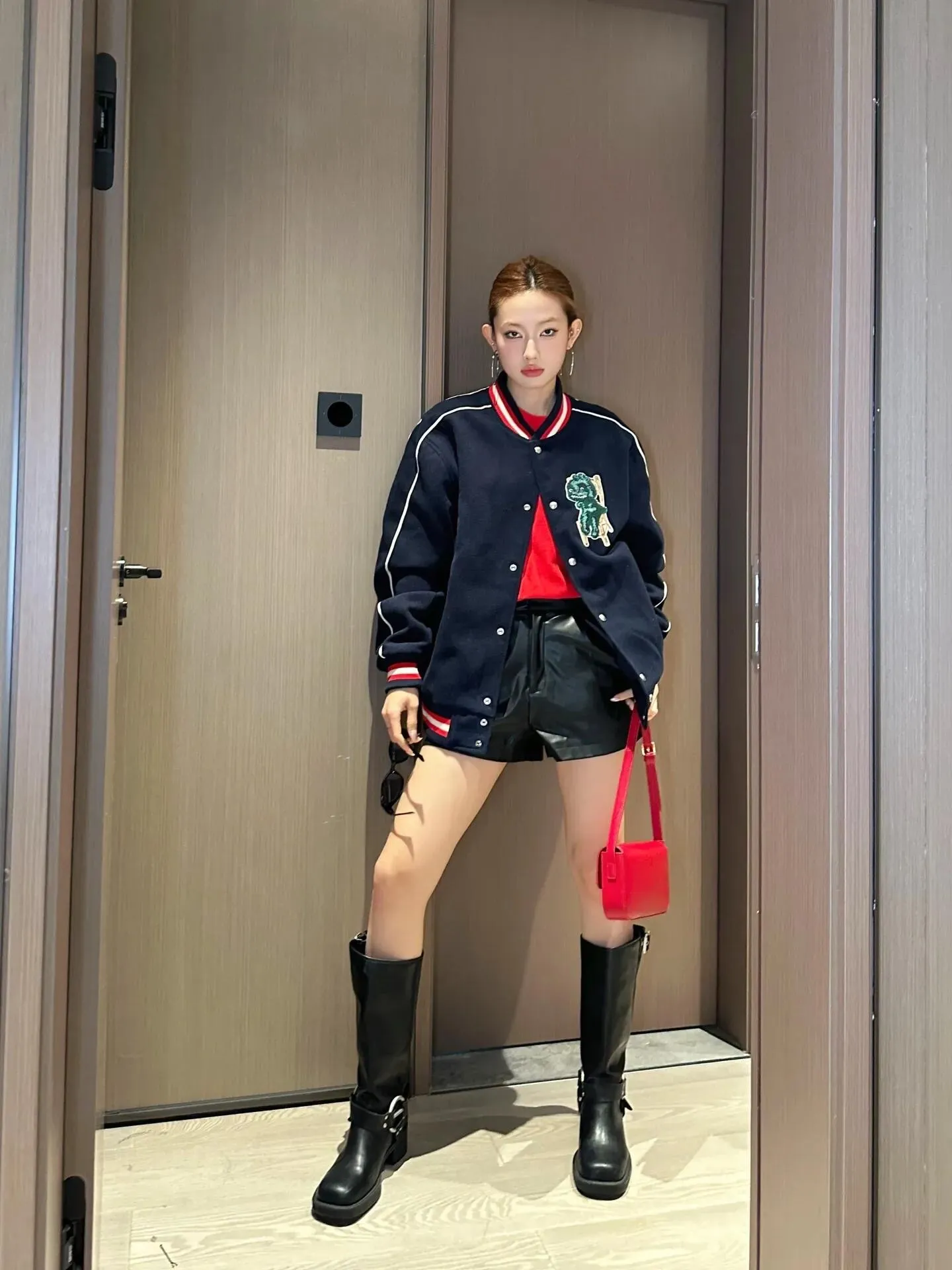Dior/Dior Dinosaur Letter Embroidered Baseball Jacket Jacket