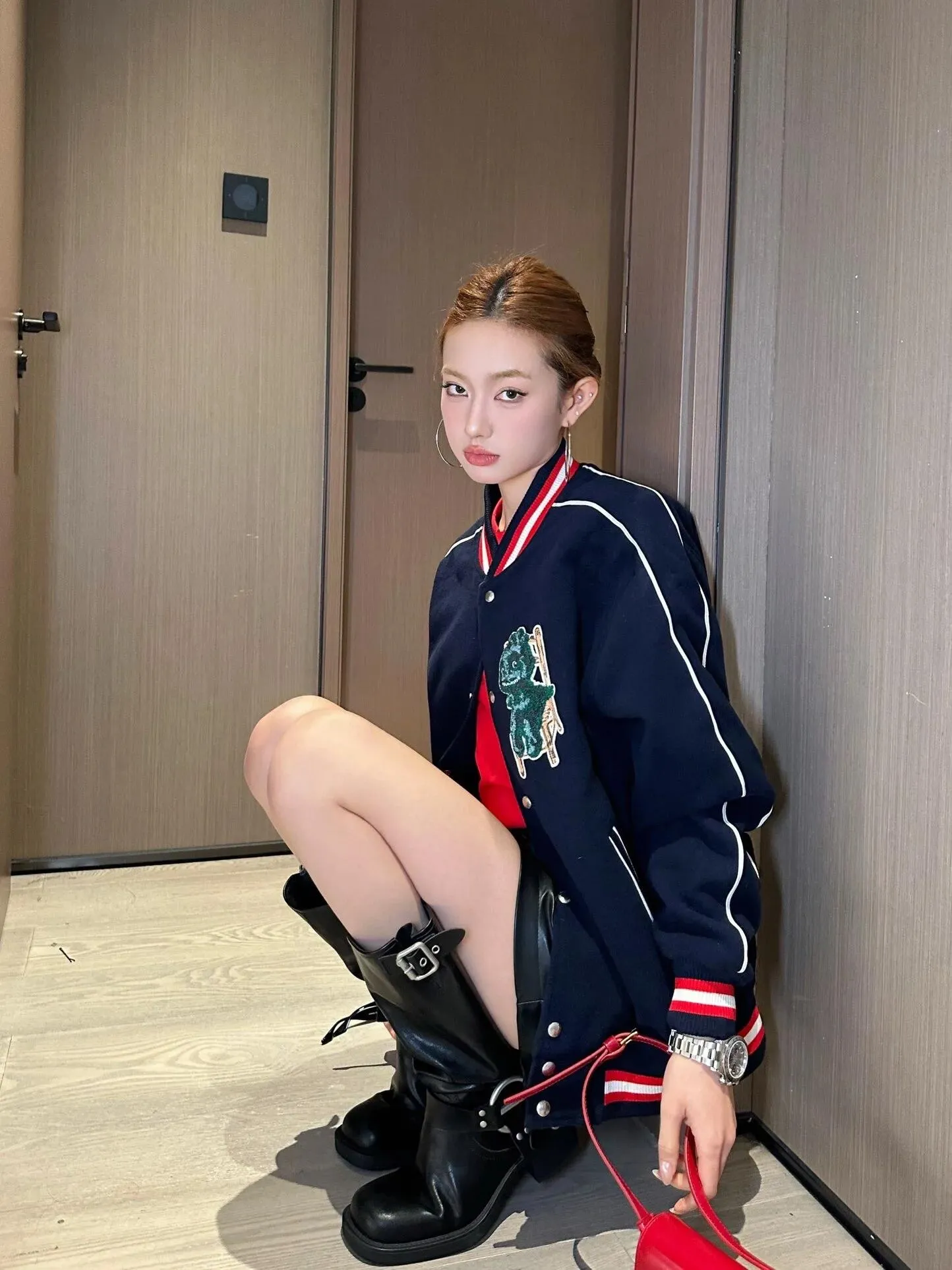 Dior/Dior Dinosaur Letter Embroidered Baseball Jacket Jacket