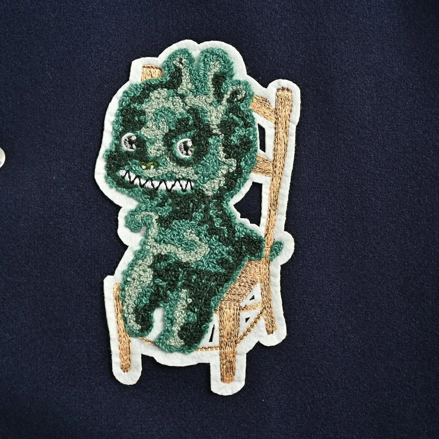Dior/Dior Dinosaur Letter Embroidered Baseball Jacket Jacket