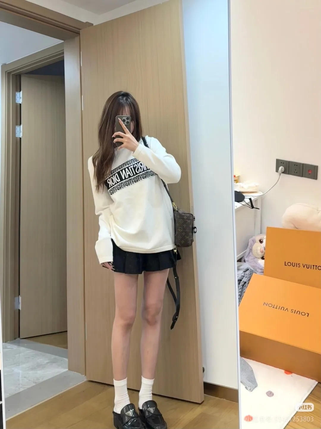 Dior Chest Letter Jacquard Knit Crewneck Sweater