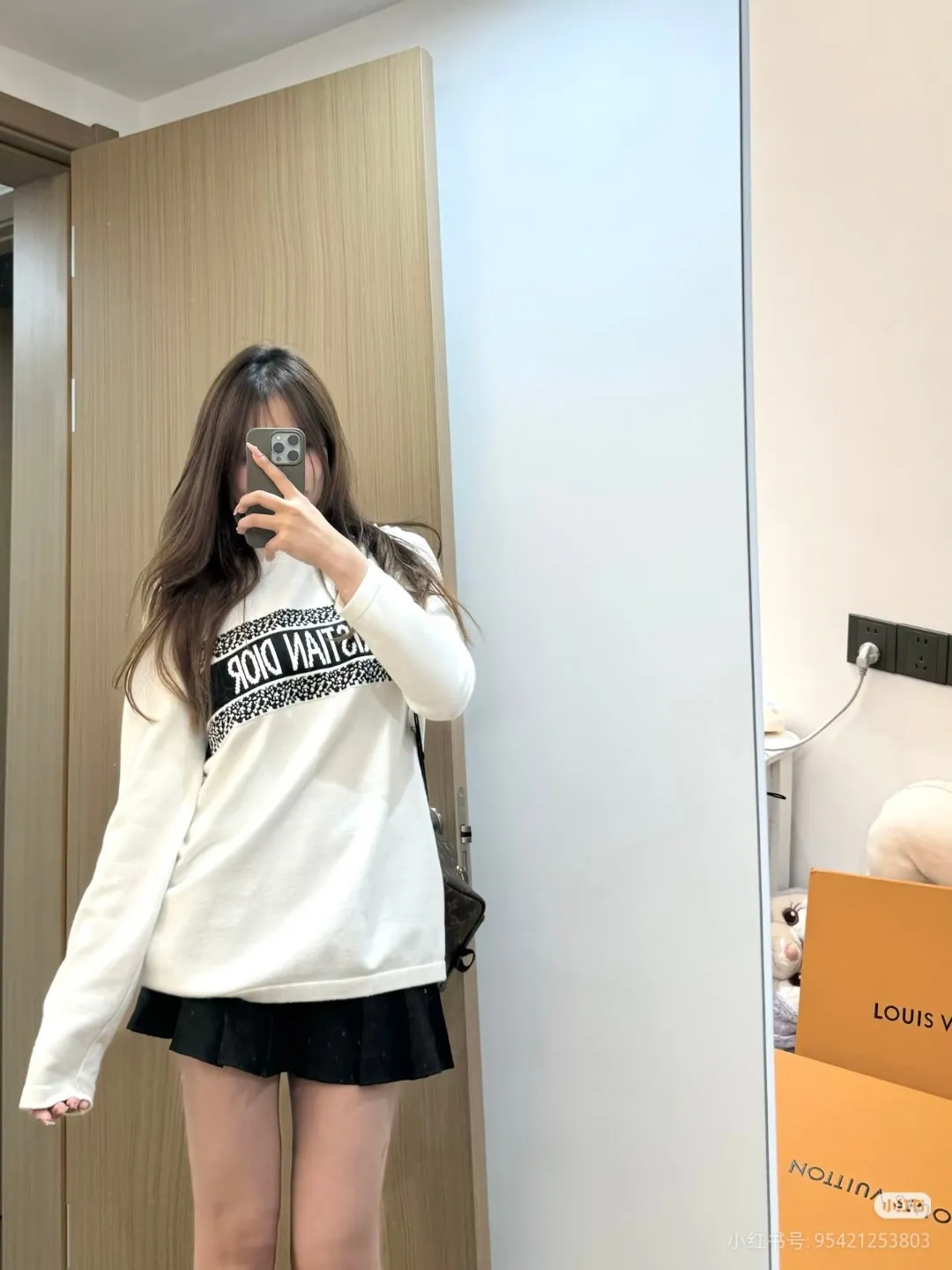 Dior Chest Letter Jacquard Knit Crewneck Sweater