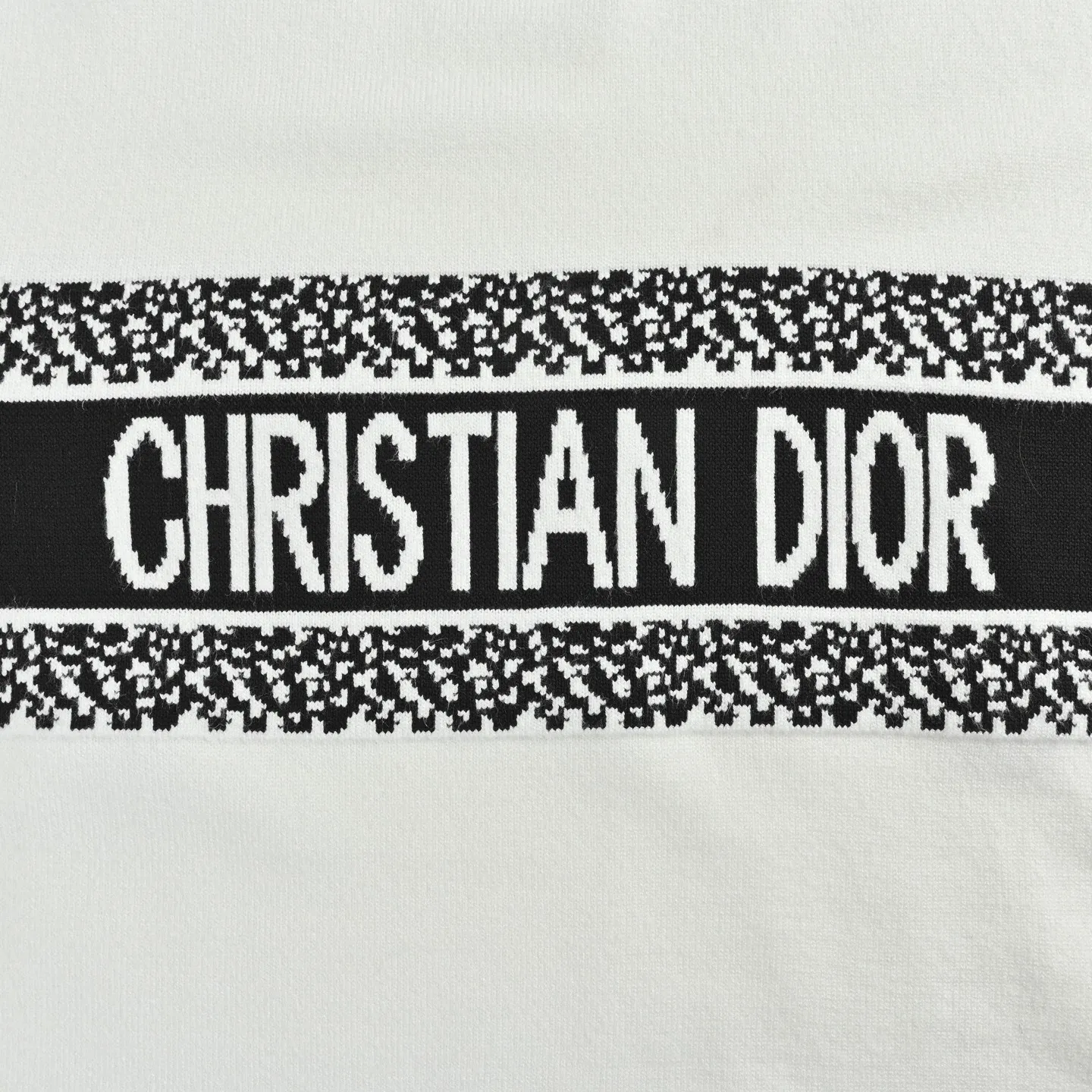 Dior Chest Letter Jacquard Knit Crewneck Sweater