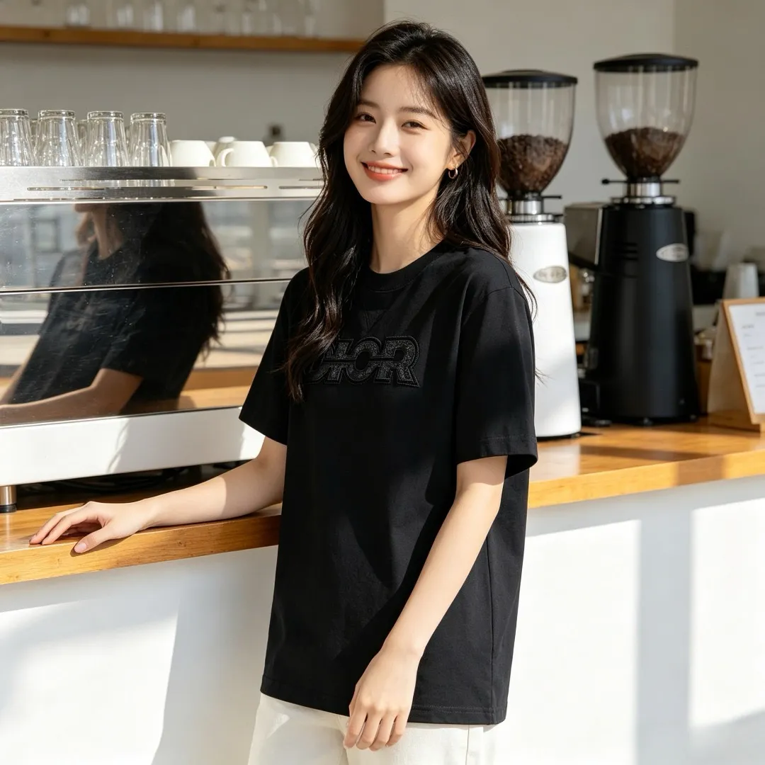 Dior/Dior heavy beaded embroidery short sleeves