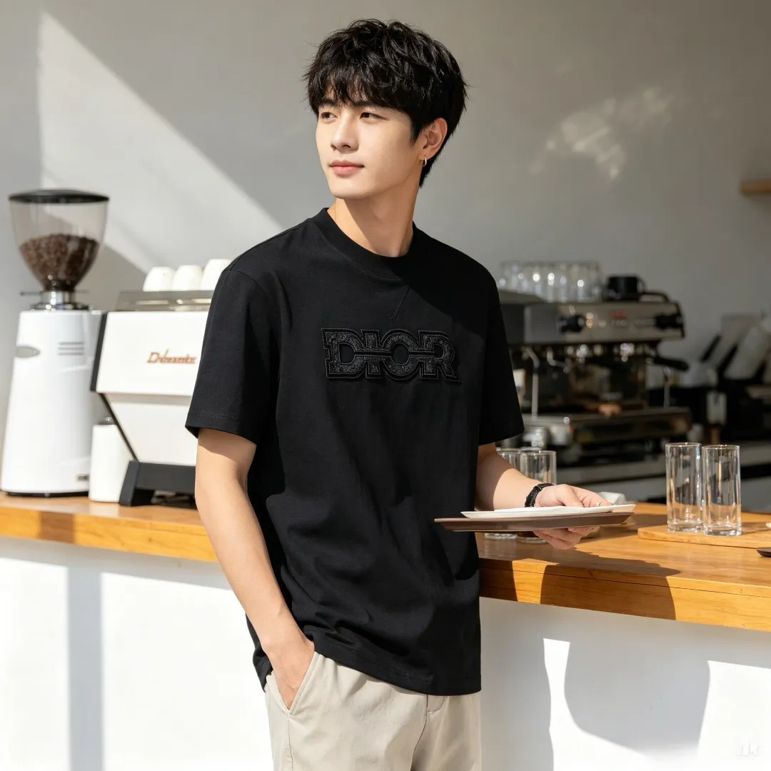 Dior/Dior heavy beaded embroidery short sleeves