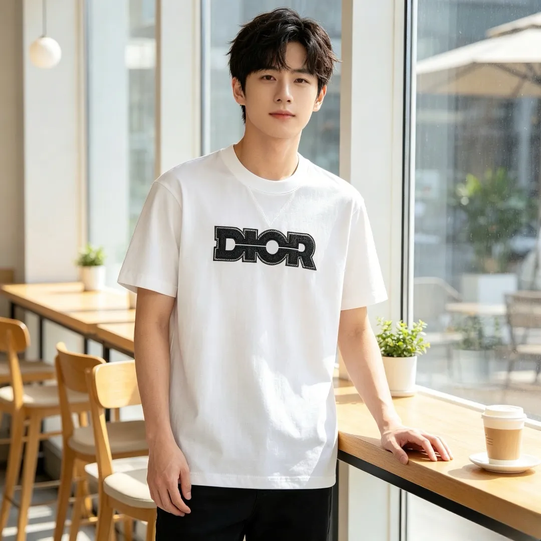 Dior/Dior heavy beaded embroidery short sleeves