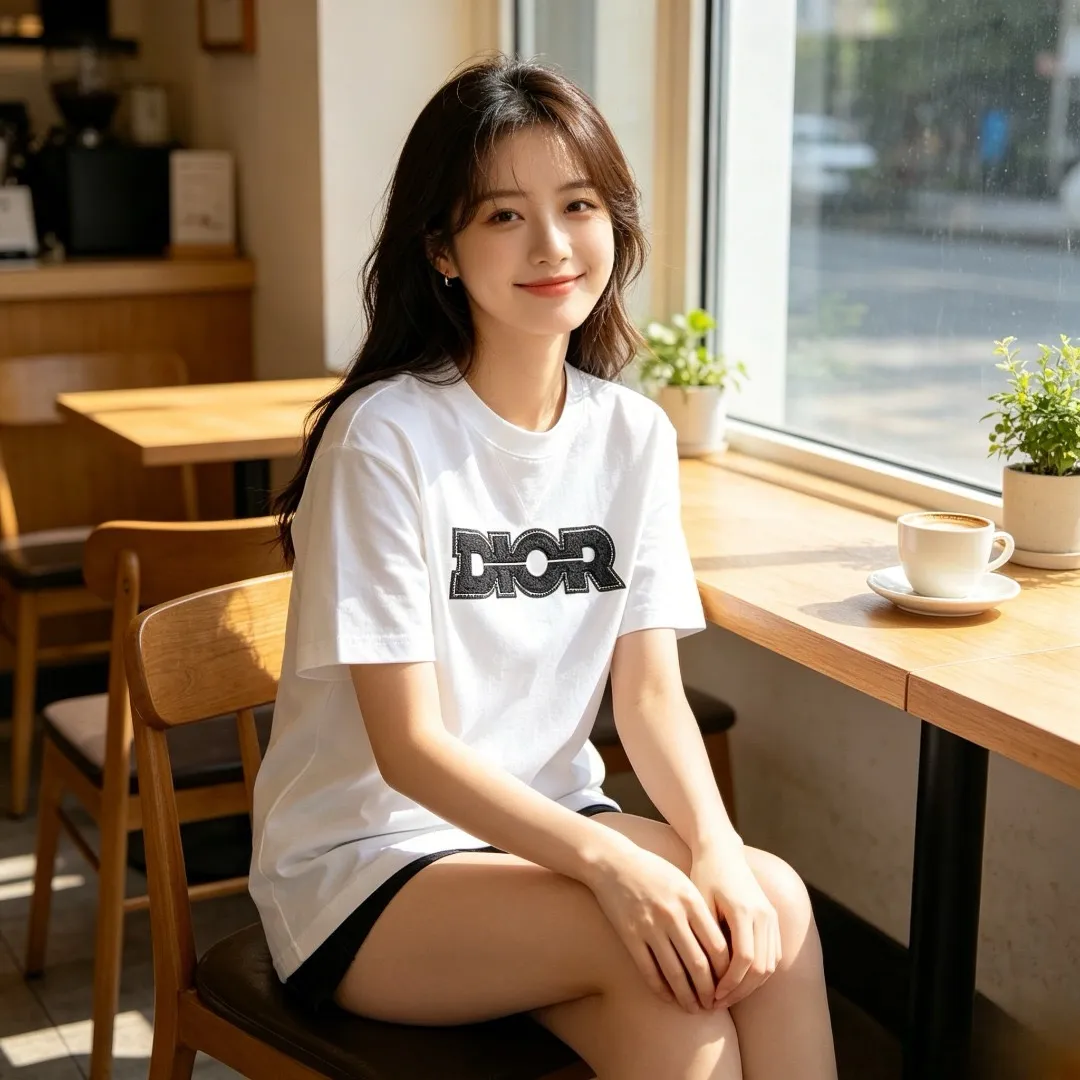 Dior/Dior heavy beaded embroidery short sleeves