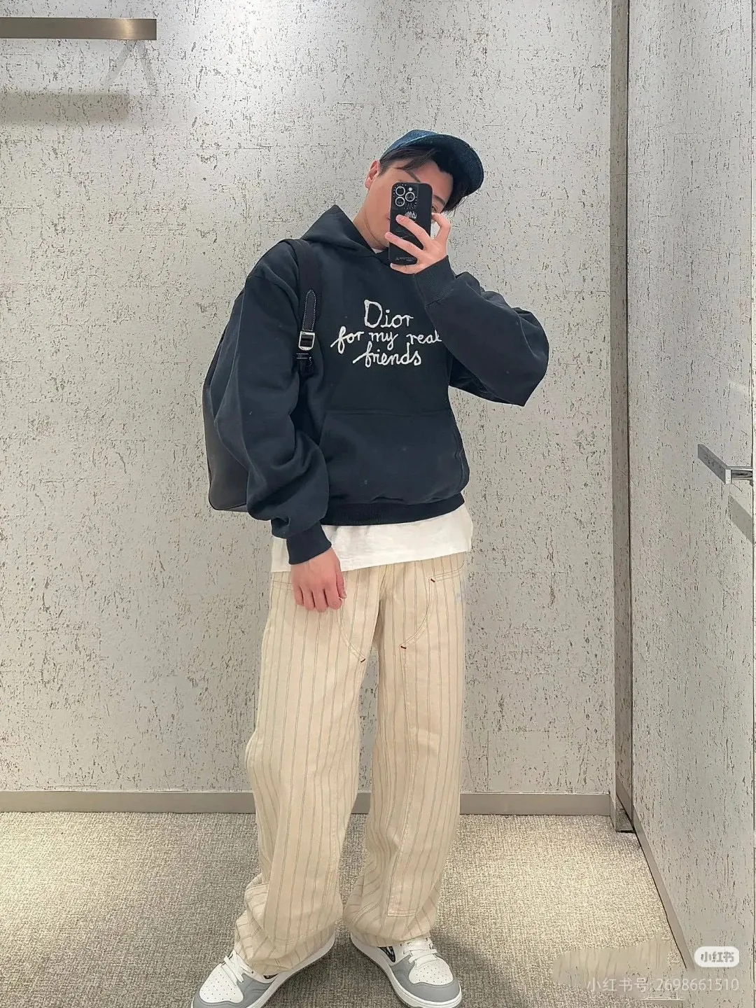 Dior/Dior Tagline Letter Embroidered Hooded Sweatshirt