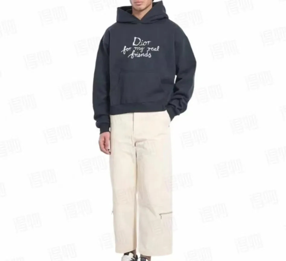Dior/Dior Tagline Letter Embroidered Hooded Sweatshirt