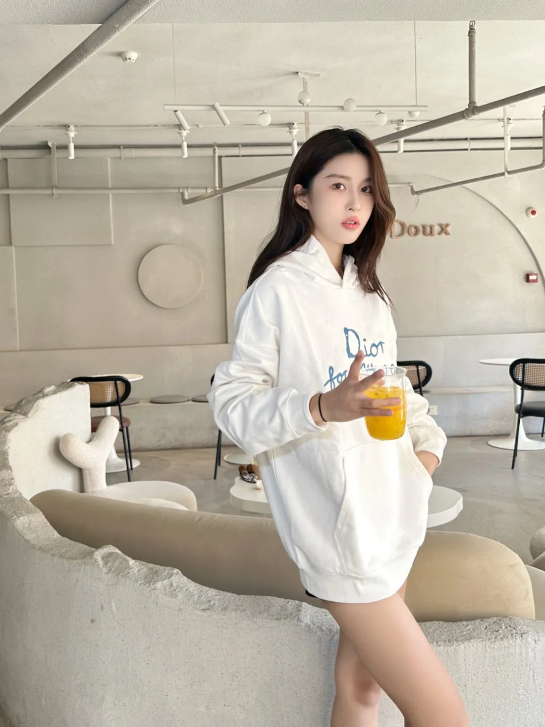 Dior/Dior Tagline Letter Embroidered Hooded Sweatshirt